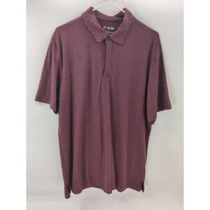 01 Algo XL‎ Mens Red & Black Striped Polo Shirt Quick Dry Moisture Wicking